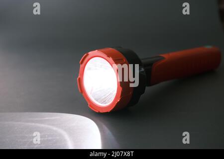 a tourch light on a black background, Stock Photo