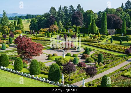 General view of Drummond Castle Gardens near Crieff in Perthshire, Scotland, UK Stock Photo