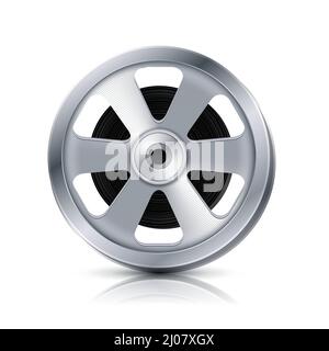Film reel vector illustration isolated on white background. Stock Vector