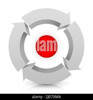 Circle arrows vector illustration isolated on white background. Stock Vector