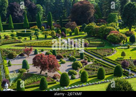 General view of Drummond Castle Gardens near Crieff in Perthshire, Scotland, UK Stock Photo