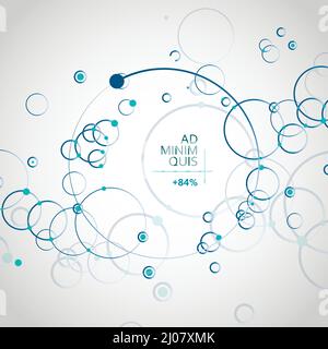 Network Background. Vector connected circles and dots. Technology and communication business design Stock Vector