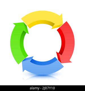 Circle arrows vector illustration isolated on white background. Stock Vector