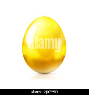 Golden egg vector illustration isolated on white background. Stock Vector