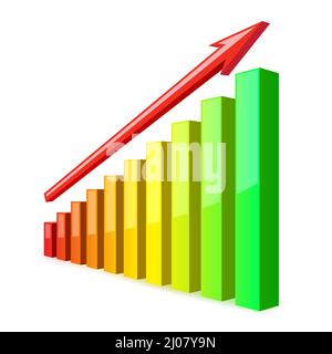 Graphic up with arrow vector illustration isolated on white background. Stock Vector