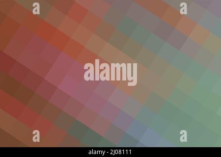Background from green and orange colors squares. Geometric texture. A backing of mosaic squares, space for your design or text. Vector illustration Stock Vector
