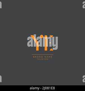 Creative Modern Monogram Line Logo Letter YP in Black and White. Vector Simple Luxury Initial Design Stock Vector