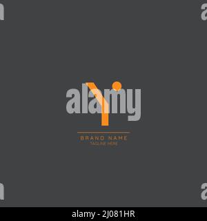 Creative Modern Monogram Line Logo Letter YP in Black and White. Vector Simple Luxury Initial Design Stock Vector