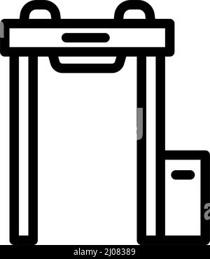 arch metal detector airport equipment line icon vector illustration Stock Vector