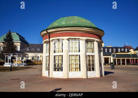 FRANTISKOVY LAZNE, CZECH REPUBLIC - MARCH 12, 2022: Spa buildings on a sunny winter day Stock Photo