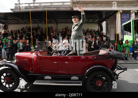 American-Irish actor John C. Reilly takes part in the St Patrick's Day Parade in Dublin, which has returned in full, with crowds on the streets of Dublin after Covid-19 put a pause on celebrations for the last two years. Picture date: Thursday March 17, 2022. Stock Photo