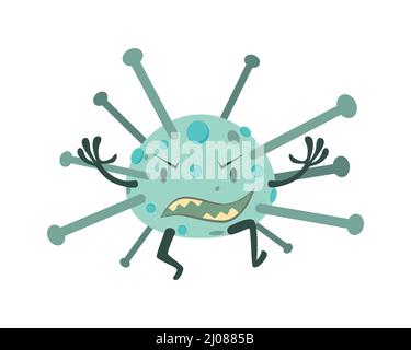 Coronavirus Character Illustration with Cartoon Style Stock Vector