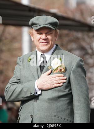 American-Irish actor John C. Reilly takes part in the St Patrick's Day Parade in Dublin, which has returned in full, with crowds on the streets of Dublin after Covid-19 put a pause on celebrations for the last two years. Picture date: Thursday March 17, 2022. Stock Photo