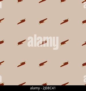 Clippers seamless pattern on. Vintage barber shops elements in doodle style. Hand drawn repeat texture for fabric, wallpaper, textile, print, wrapping Stock Vector