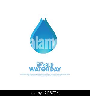 Concept of World Water Day. Save the Water - Can be used for logo, banner, poster, greeting card, website, flyer etc. Stock Vector