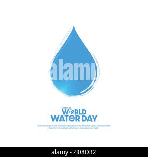 Concept of World Water Day. Save the Water - Can be used for logo, banner, poster, greeting card, website, flyer etc. Stock Vector