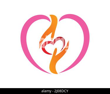 Sharing Love, Social Charity, Volunteering and Foundation Symbol Stock Vector