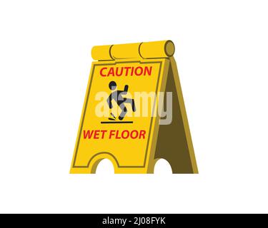 Wet Floor Caution Sign Stock Vector