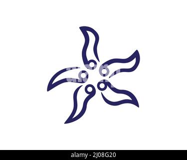 Simple Purple Ornamental Starfish Stock Vector