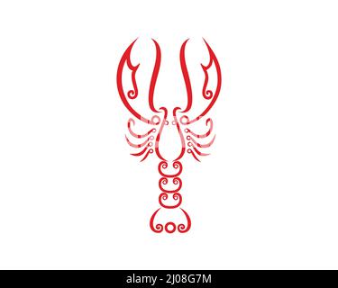 Simple Ornamental Lobster Stock Vector