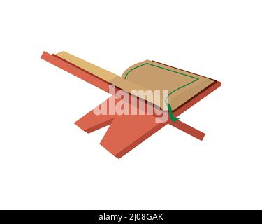 Opened Koran the Moslem Holy Book Illustration Stock Vector