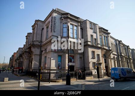 former gpo building now victoria street and stanley st junction side of metquarter shopping centre liverpool, england, uk Stock Photo