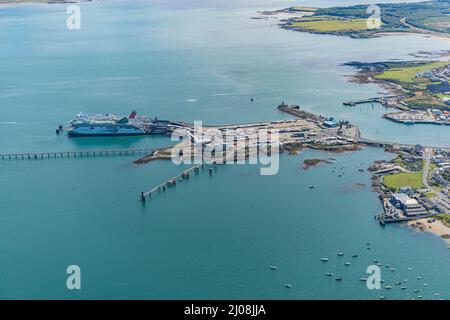 The Port of Holyhead is a commercial and ferry port in Anglesey, United Kingdom. Stock Photo
