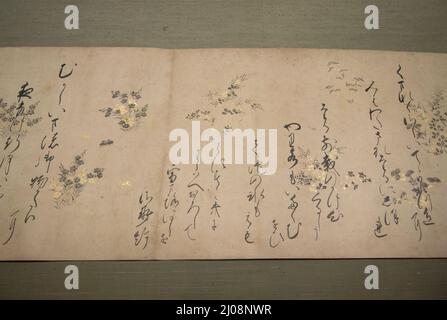 東京国立博物館. Ueno  Hakubutsukan. Tokio National Museum.The Autumn Bush Clover Scroll. Heian Period, 11th-12th Cntury. Stock Photo