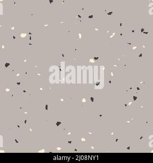 Terrazzo seamless pattern. Flooring mosaic texture. Vector floor with natural stones, granite, marble, quartz Stock Vector