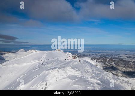 Tourist traffic in winter Tatra mountains in Poland Stock Photo