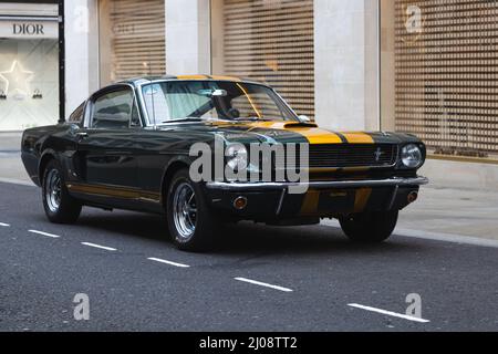 Vintage Ford Mustang parked on the street of London, United Kingdom Stock Photo