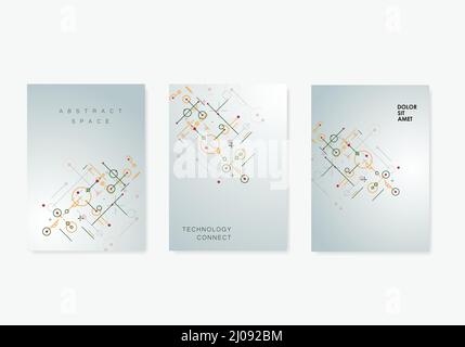 Cover network polygonal element. Abstract form with connected lines and dots. Vector Illustration design Stock Vector