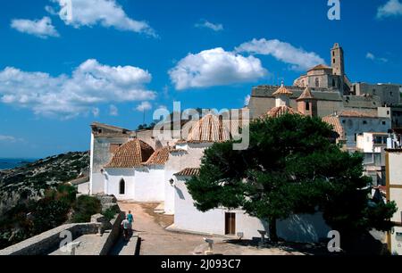 Cloister Santo Domingo/Sant Domènec in Ibiza town, Ibiza, Spain, Europe Stock Photo