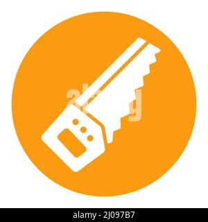 Garden hand saw isolated vector glyph icon. Graph symbol for agriculture, garden and plants web site and apps design, logo, app, UI Stock Vector
