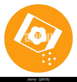 Paper bag with seeds isolated vector glyph icon. Graph symbol for agriculture, garden and plants web site and apps design, logo, app, UI Stock Vector