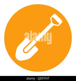 Garden shovel isolated glyph icon. Graph symbol for agriculture, garden and plants web site and apps design, logo, app, UI Stock Vector