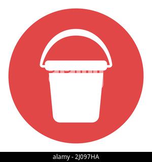Garden plastic bucket isolated vector glyph icon. Graph symbol for agriculture, garden and plants web site and apps design, logo, app, UI Stock Vector