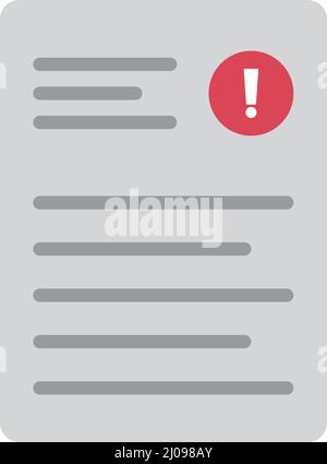 Warning document. Virus infection files. Editable vector. Stock Vector
