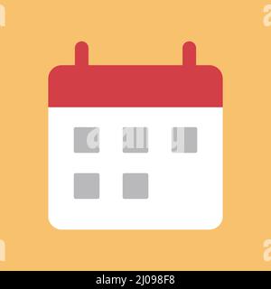 Modern calendar icon isolated on an orange background. Schedule and event. Editable vector. Stock Vector