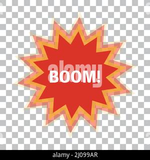 Boom! Labels for explosions and impacts. Editable vector. Stock Vector