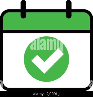 A check mark icon on the calendar. Availability of schedule. Reminders ...
