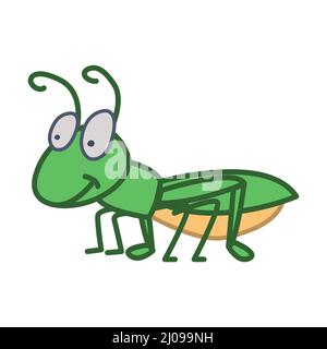 clip art of grasshopper with cartoon design,vector illustration Stock Vector