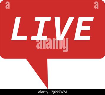 Live stream callout. Live streaming buttons. Live TV and social media streaming. Editable vector. Stock Vector