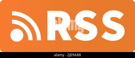 RSS icon and RSS logo. Subscribe button. Editable vector. Stock Vector