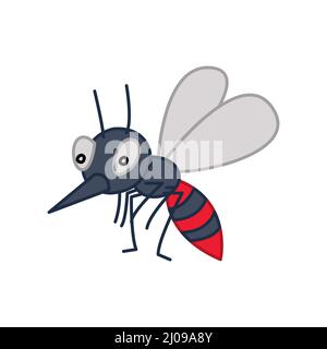 clip art of mosquito with cartoon design,vector illustration Stock Vector