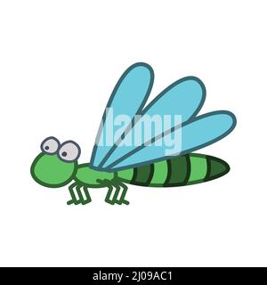 clip art of dragonfly with cartoon design,vector illustration Stock Vector