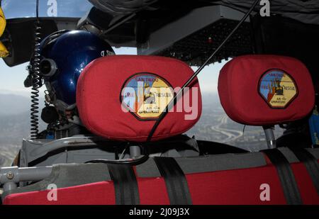 Aboard San Diego Fire-Rescue Copter 1 in flight Stock Photo