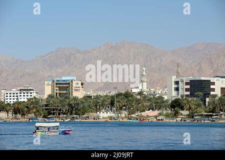 Al Ghandour Beach at Aqaba in Jordan Stock Photo