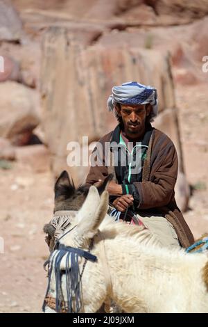 Local Bedouin man at Petra in Jordan Stock Photo