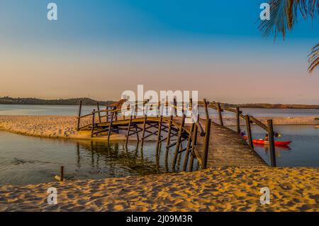 Beautiful Bilene beach and lagoon near Maputo in Mozambique Stock Photo